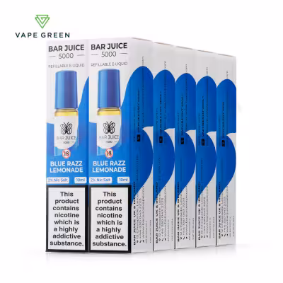 Blue Razz Lemonade Nic Salt E-Liquid by Bar Juice 5000 - 10 Pack