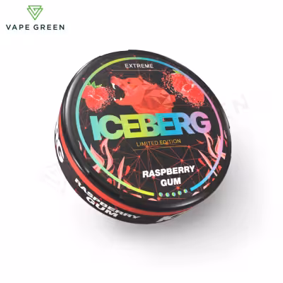 Raspberry Gum Nicotine Pouches by Iceberg
