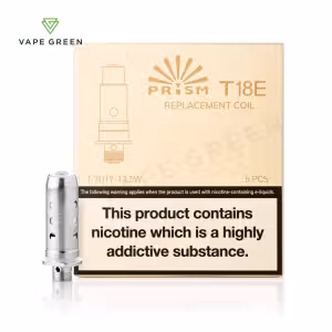 Innokin Endura T18E & T22E Replacement Coils - Box and individual coil. Silver metal coil, beige box with warning label.