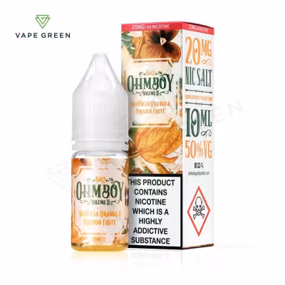 Valencia Orange and Passion Fruit Nic Salt E-Liquid by Ohm Boy Volume II