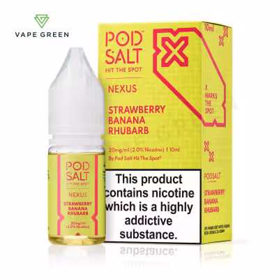 Strawberry Banana Rhubarb Nic Salt E-Liquid by Nexus Pod Salt
