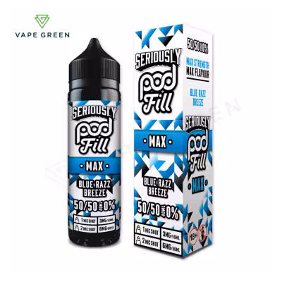 Blue Razz Breeze Shortfill E-Liquid by Seriously Pod Fill Max 40ml