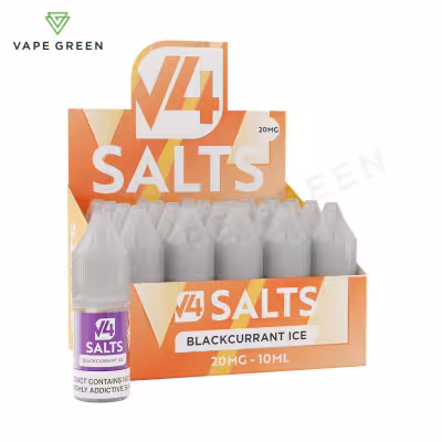 Blackcurrant Ice Nic Salt E-Liquid by V4 Vapour - 20 Pack